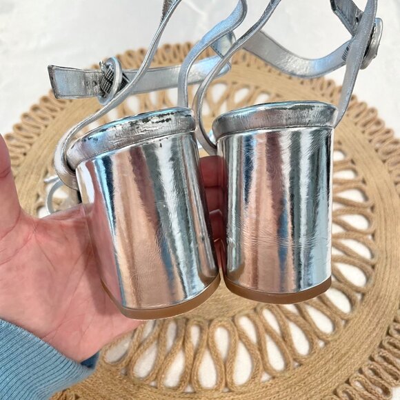 Alexandre Birman Women's Clarita Flare Block Heel Sandals Silver Size EU 40 - Picture 11 of 14